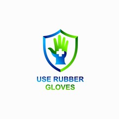rubber gloves vector icon template