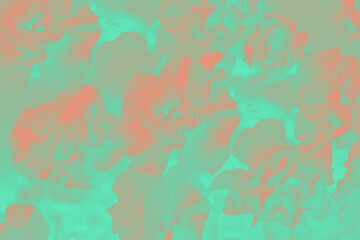 Aqua menthe color and pink coral floral background, carnation flowers pattern
