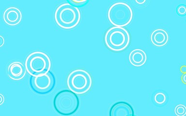 Light Blue, Yellow vector background with bubbles.