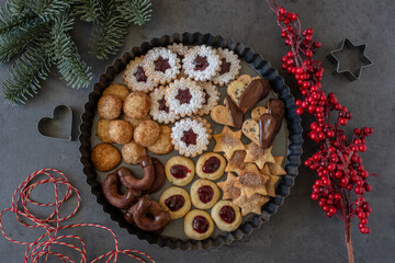 typical home made German christmas cookies