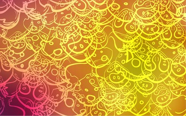 Light Red, Yellow vector layout with restaurant food. Glitter abstract sketch with gourmet food. Template for meal cooking in kitchen.