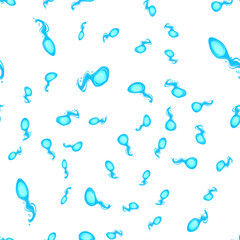 Burning flame of fire. Abstract seamless vector pattern with blue fire.