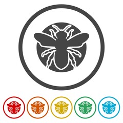 Bee Logo ring icon, color set