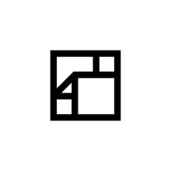 black and white window for 4  square icon logo  simple icon 
