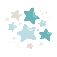 Star shape decorative vector elements isolated on white background