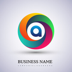 Letter A logo with colorful splash background, letter combination logo design for creative industry, web, business and company.