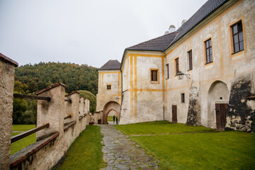 Fototapeta na wymiar Historic Christian monastery Golden Crown Zlata Koruna, South Bohemia, Czech Republic