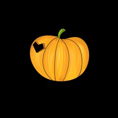 halloween pumpkin on black background