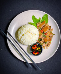 Delicious thai food on plate