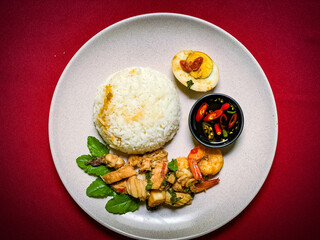 Delicious thai food on plate