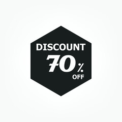 discount icon with white background. Special offer price signs, Discount UP TO 70% OFF