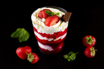 cup of cake with strawberry