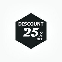 discount icon with white background. Special offer price signs, Discount UP TO 25% OFF