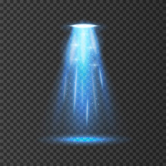UFO light beam isolated on white background. Vector illustration. © brovkoserhii