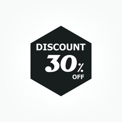discount icon with white background. Special offer price signs, Discount UP TO 30% OFF