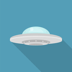 Naklejka na ściany i meble UFO - alien spaceship isolated on background. Vector illustration.