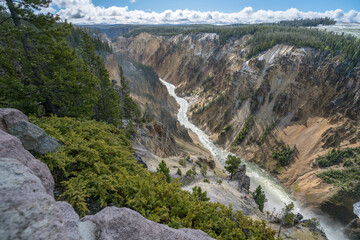 grand canyon of the yellowston from the north rim, wyoming, usa