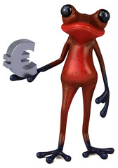 Fun red frog - 3D Illustration
