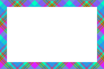 Vintage frame vector. Scottish border pattern retro style. Tartan plaid ornament.