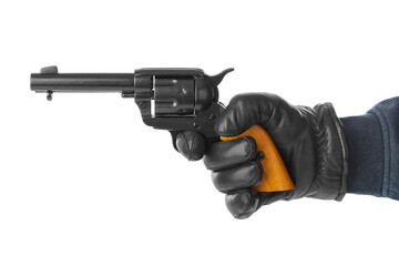 Hand with revolver