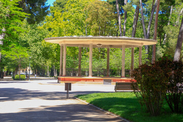 kiosk in the middle of a park