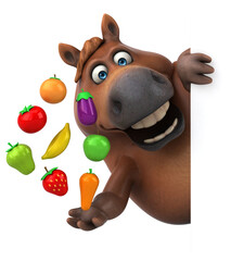 Naklejka premium Fun horse - 3D Illustration