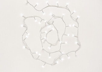 Christmas garland on light background