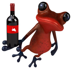 Fun red frog - 3D Illustration