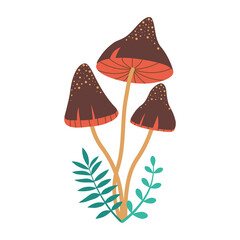 Forest Mushroom Honey Fungus in Cartoon Style