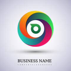 Letter O logo with colorful splash background, letter combination logo design for creative industry, web, business and company.