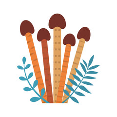 Forest Mushroom Honey Fungus in Cartoon Style