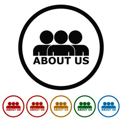 About us ring icon, color set