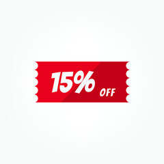 Discount icon with white background. Special offer price signs, Discount UP TO 15% OFF