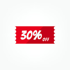 Discount icon with white background. Special offer price signs, Discount UP TO 30% OFF