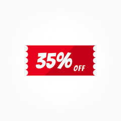 Discount icon with white background. Special offer price signs, Discount UP TO 35% OFF