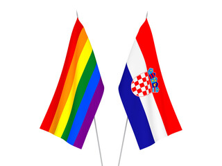 Croatia and Rainbow gay pride flags