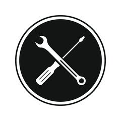 Wrench and screwdriver icon. Service tools vector. vector illustration
