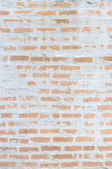 orange brick in white concrete or cement wall texture background