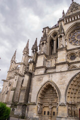 Fototapeta premium view of a gothic temple with beautiful frescoes in the city of Reims in France