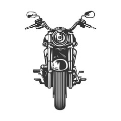 Chopper motorcycle front view isolated on white background. © dobrograph