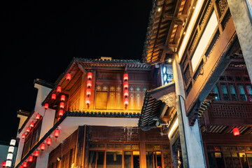 Fototapeta na wymiar Night scenery of Confucius Temple in Nanjing, Jiangsu Province, China