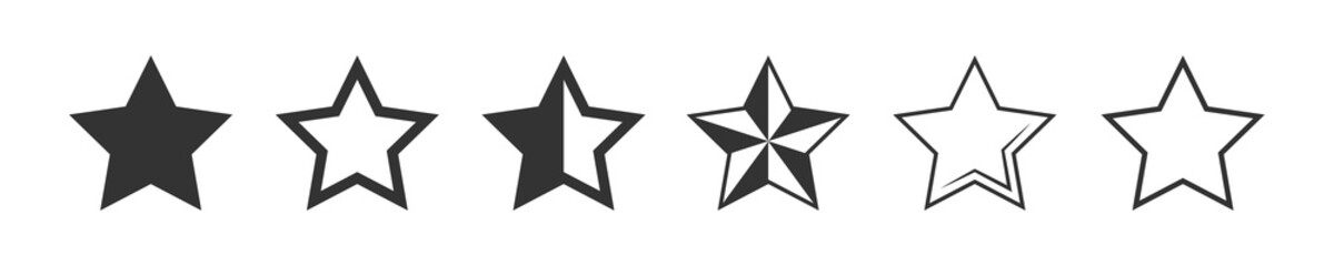 star icon set. vector graphic symbol illustration isolated. black shape on white background. award trendy design ui.