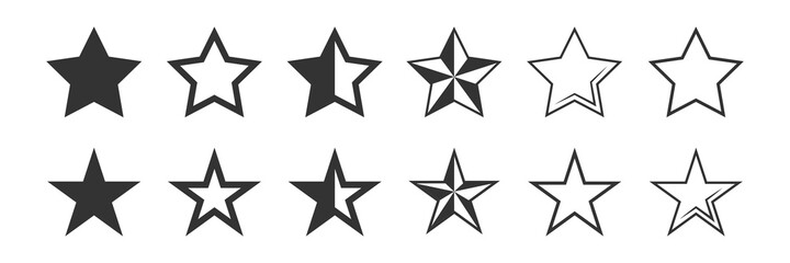 star icon set. vector graphic symbol illustration isolated. black shape on white background. award trendy design ui.