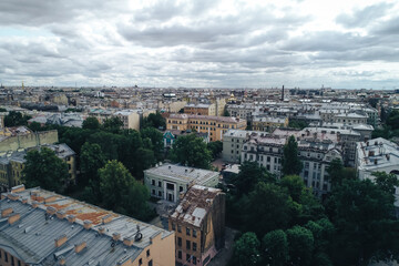 Aerial Townscape of Saint Petersburg City. Petrogradsky District