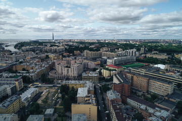 Aerial Townscape of Saint Petersburg City. Petrogradsky District