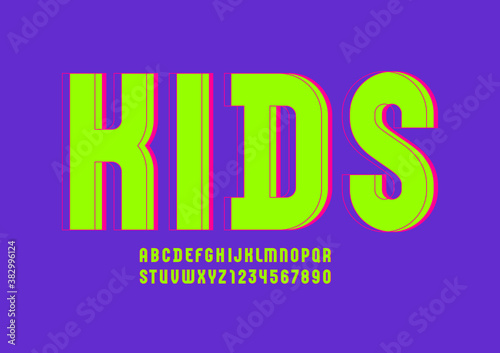 Bright Font Modern Trendy Alphabet Latin Letters A B C D E F G H I J K L M N O P Q R S T U V W X Y