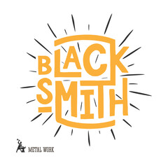 Blacksmith lettering, logo design.