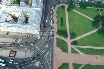 Aerial Townscape of Saint Petersburg City. Central  District