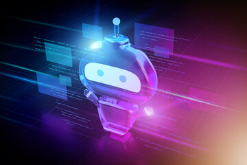 Bot abstract background illustration - 3d rendering