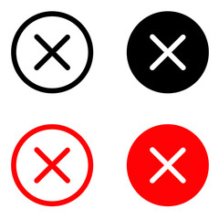 Cancel Vector icon set. delete illustration sign collection. reject symbol.